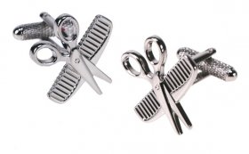 Cufflinks - Scissor and Comb